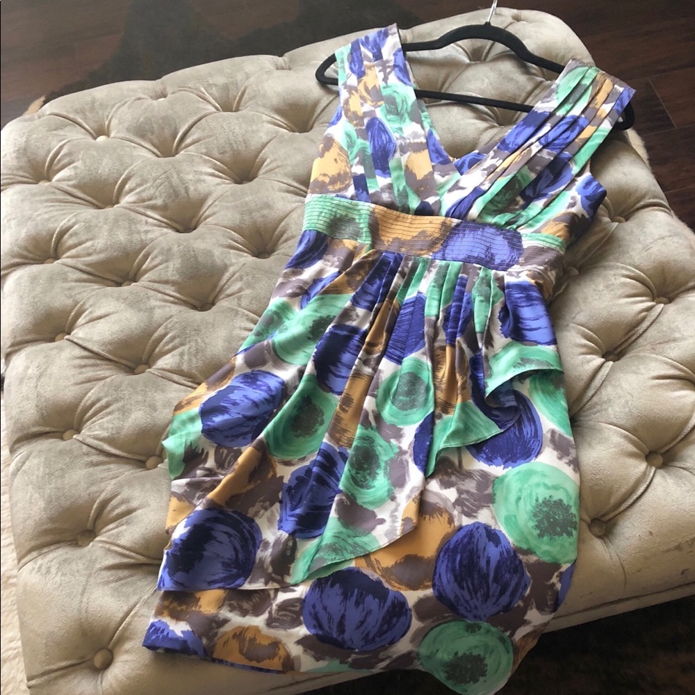 BCBGMAXAZRIA FLORAL SILK MINI